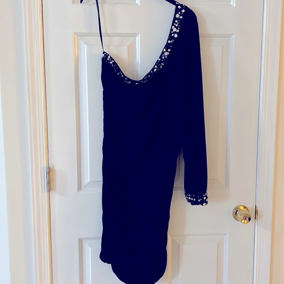 Deb Dresses & Skirts - Beautiful Dark Blue One Shoulder Dress With Rhinestone